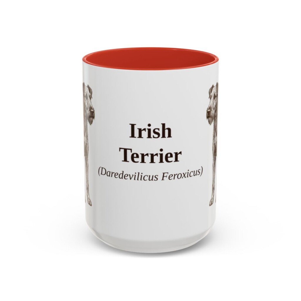 15oz-irish-terrier-mug-latin-red 15oz Irish Terrier Latin Mug, Red, front view