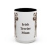 15oz Irish Terrier Dog Mom Mug, Black, front view