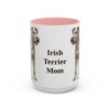 15oz Irish Terrier Dog Mom Mug, Pink, front view