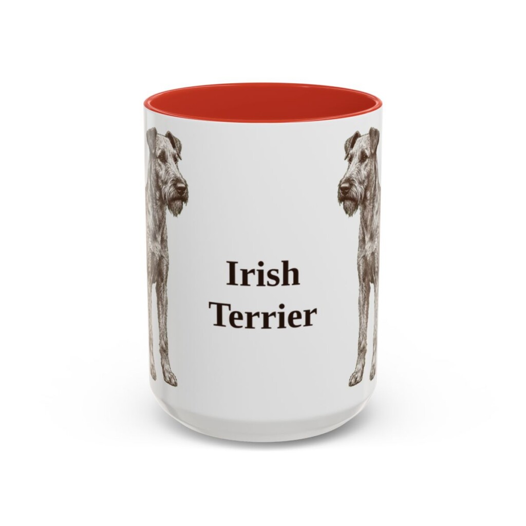 15oz Irish Terrier Mug, Red, front view