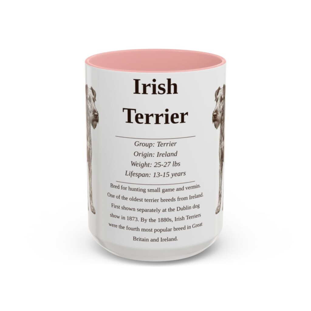 15oz-irish-terrier-mug-writeup-pink 15oz Irish Terrier Mug, Pink, front view