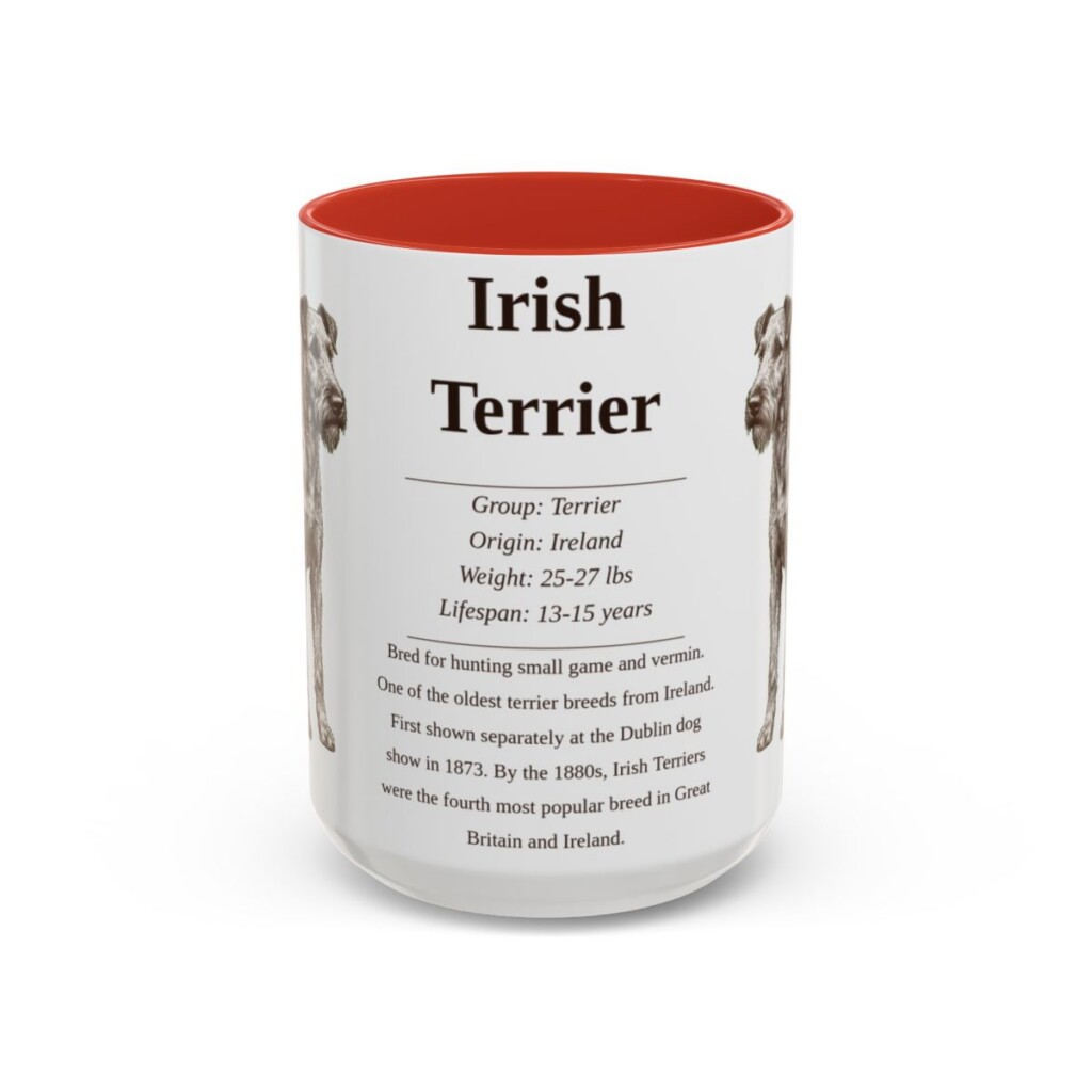 15oz-irish-terrier-mug-writeup-red 15oz Irish Terrier Mug, Red, front view