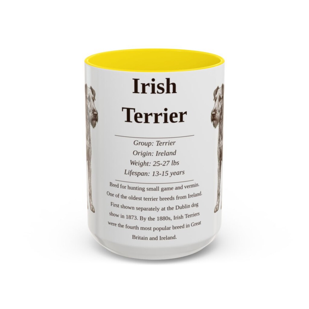 15oz-irish-terrier-mug-writeup-yellow 15oz Irish Terrier Mug, Yellow, front view