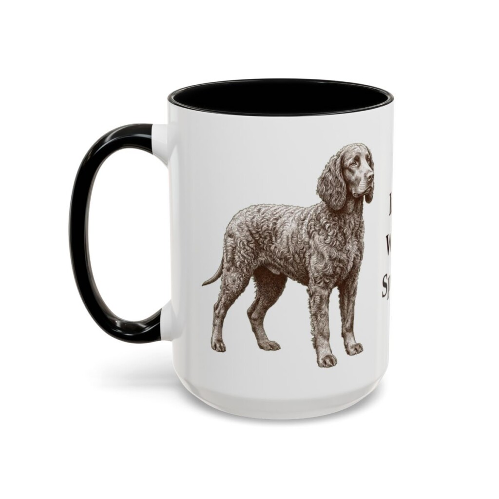 15oz Irish Water Spaniel Mug, Black, left side view