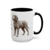 15oz Irish Water Spaniel Mug, Black, right side view