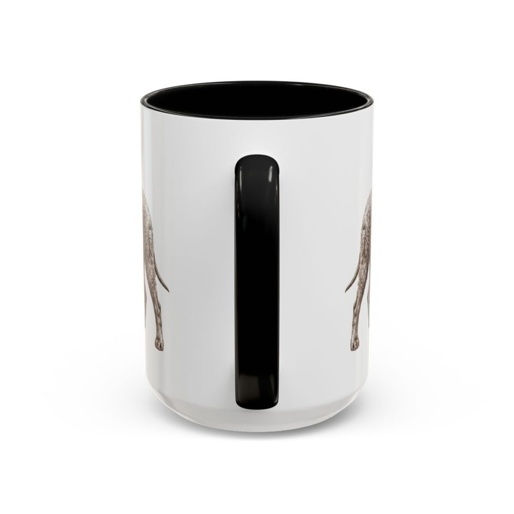 15oz Irish Water Spaniel Dog Dad Mug, Black, back view