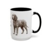 15oz Irish Water Spaniel Dog Dad Mug, Black, right side view