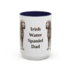 15oz Irish Water Spaniel Dog Dad Mug, Navy, front view