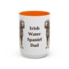 15oz Irish Water Spaniel Dog Dad Mug, Orange, front view