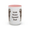 15oz Irish Water Spaniel Dog Dad Mug, Pink, front view