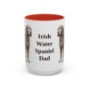 15oz Irish Water Spaniel Dog Dad Mug, Red, front view