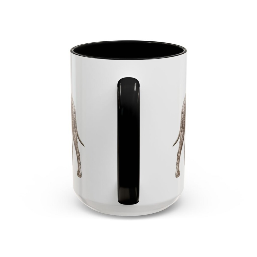 15oz Funny Irish Water Spaniel Mug, Black, back view