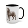 15oz Funny Irish Water Spaniel Mug, Black, right side view