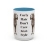 15oz Funny Irish Water Spaniel Mug, Light Blue, front view