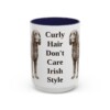15oz Funny Irish Water Spaniel Mug, Navy, front view