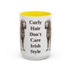 15oz Funny Irish Water Spaniel Mug, Yellow, front view