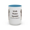 15oz Irish Water Spaniel Latin Mug, Light Blue, front view