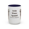 15oz Irish Water Spaniel Latin Mug, Navy, front view