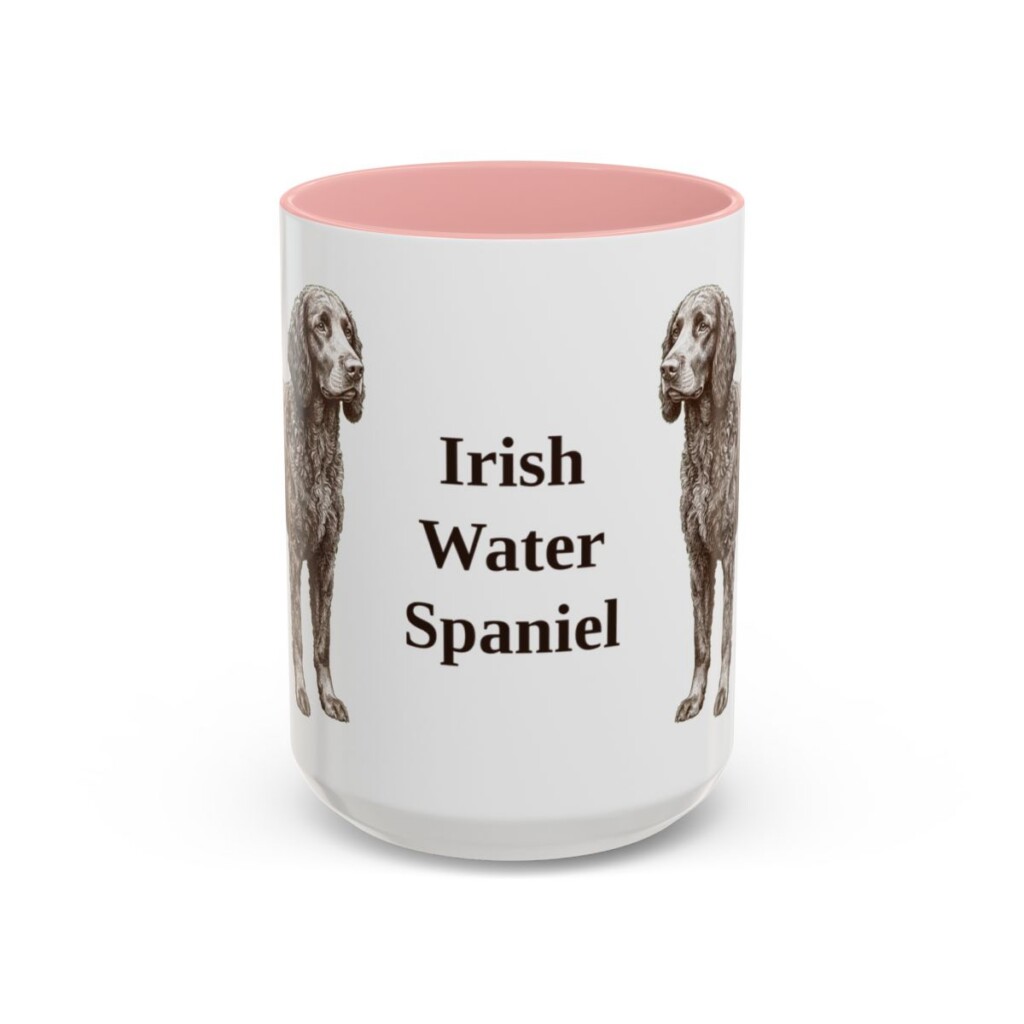 15oz Irish Water Spaniel Mug, Pink, front view