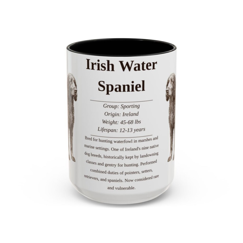 15oz irish water spaniel mug, Black