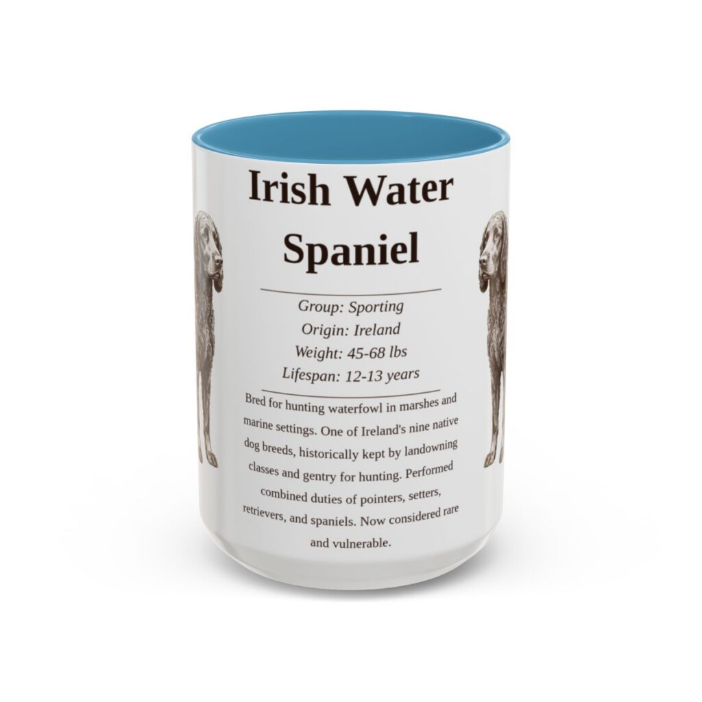 15oz irish water spaniel mug, Light Blue