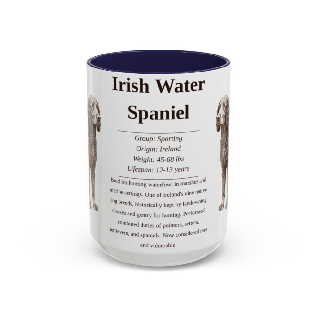 15oz irish water spaniel mug, Navy