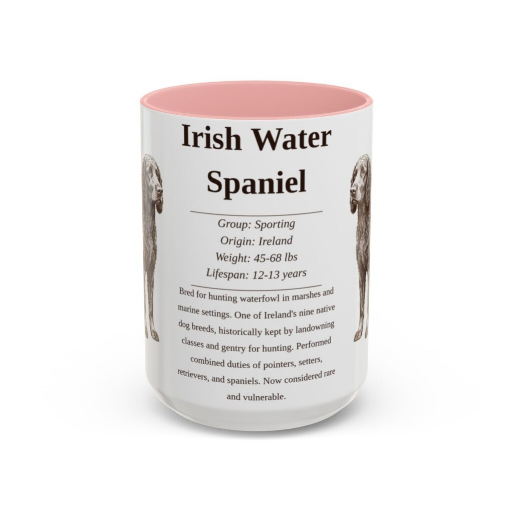 15oz irish water spaniel mug, Pink
