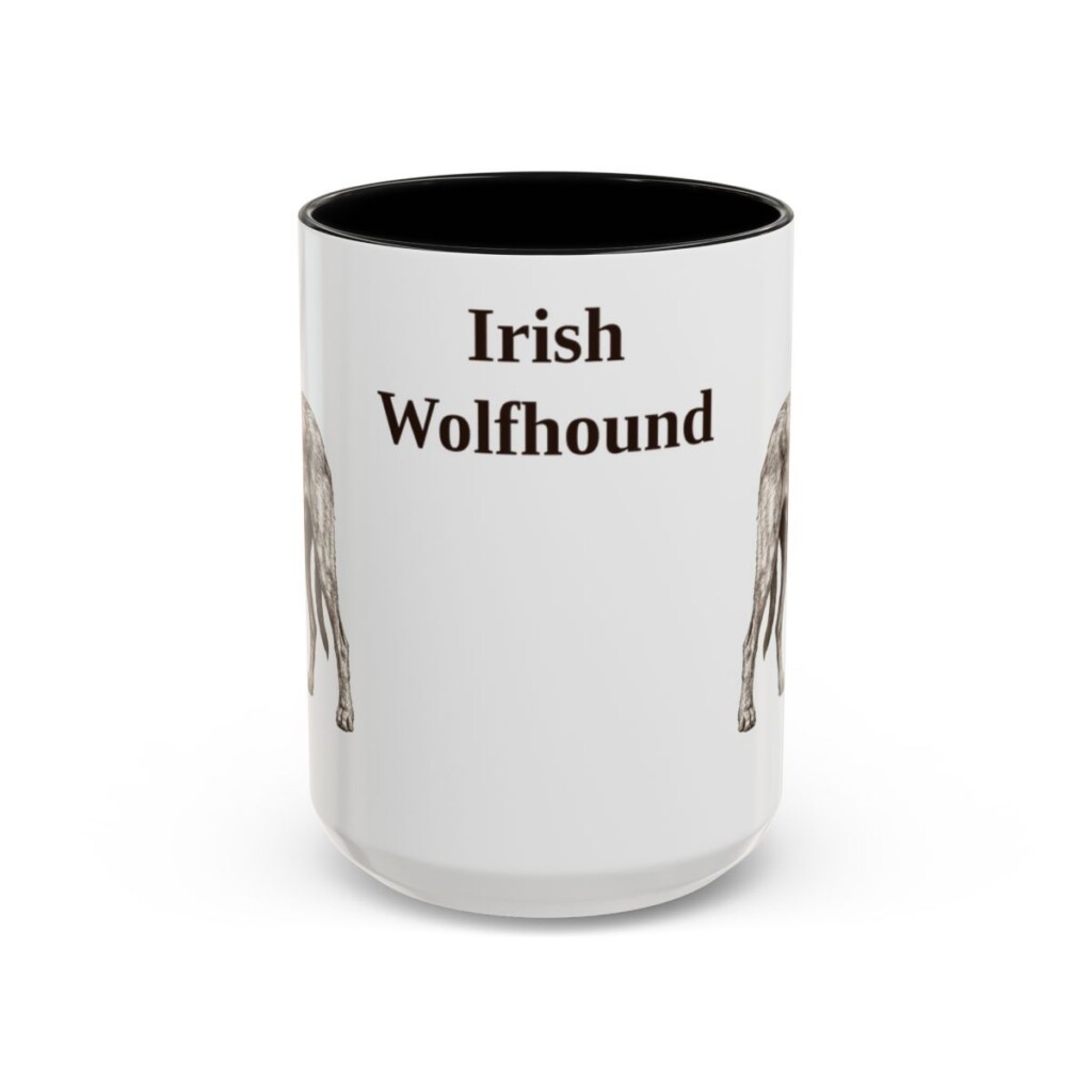 15oz irish wolfhound mug, Black