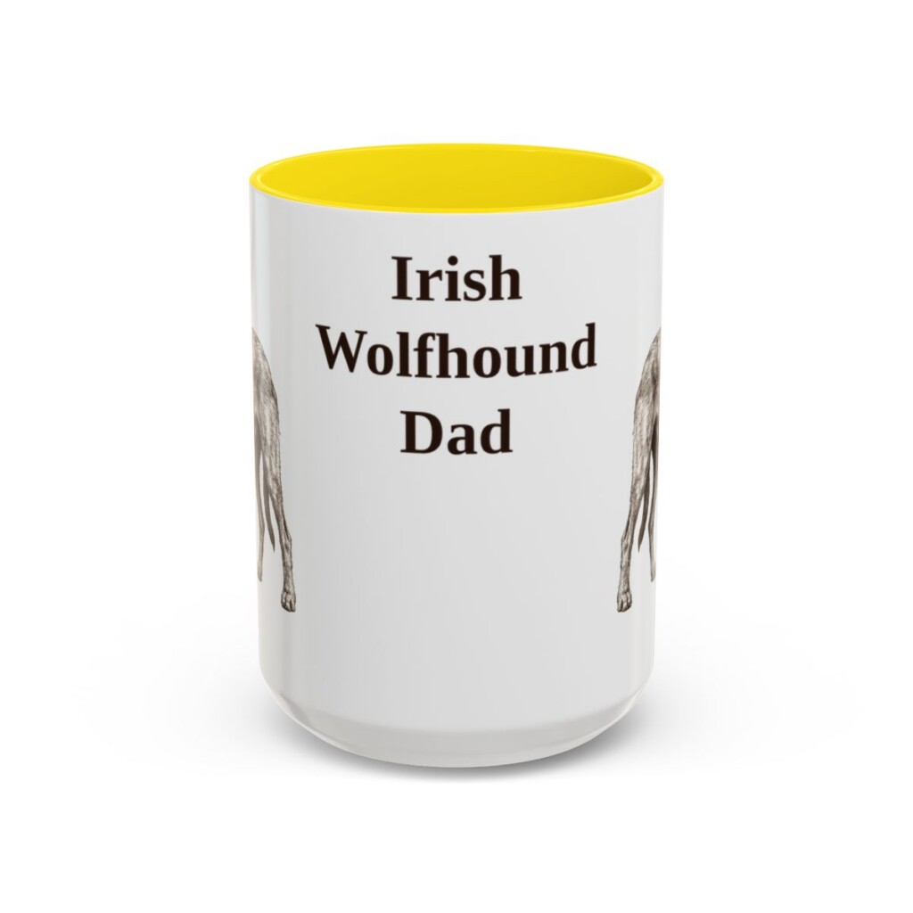 15oz irish wolfhound mug, Yellow