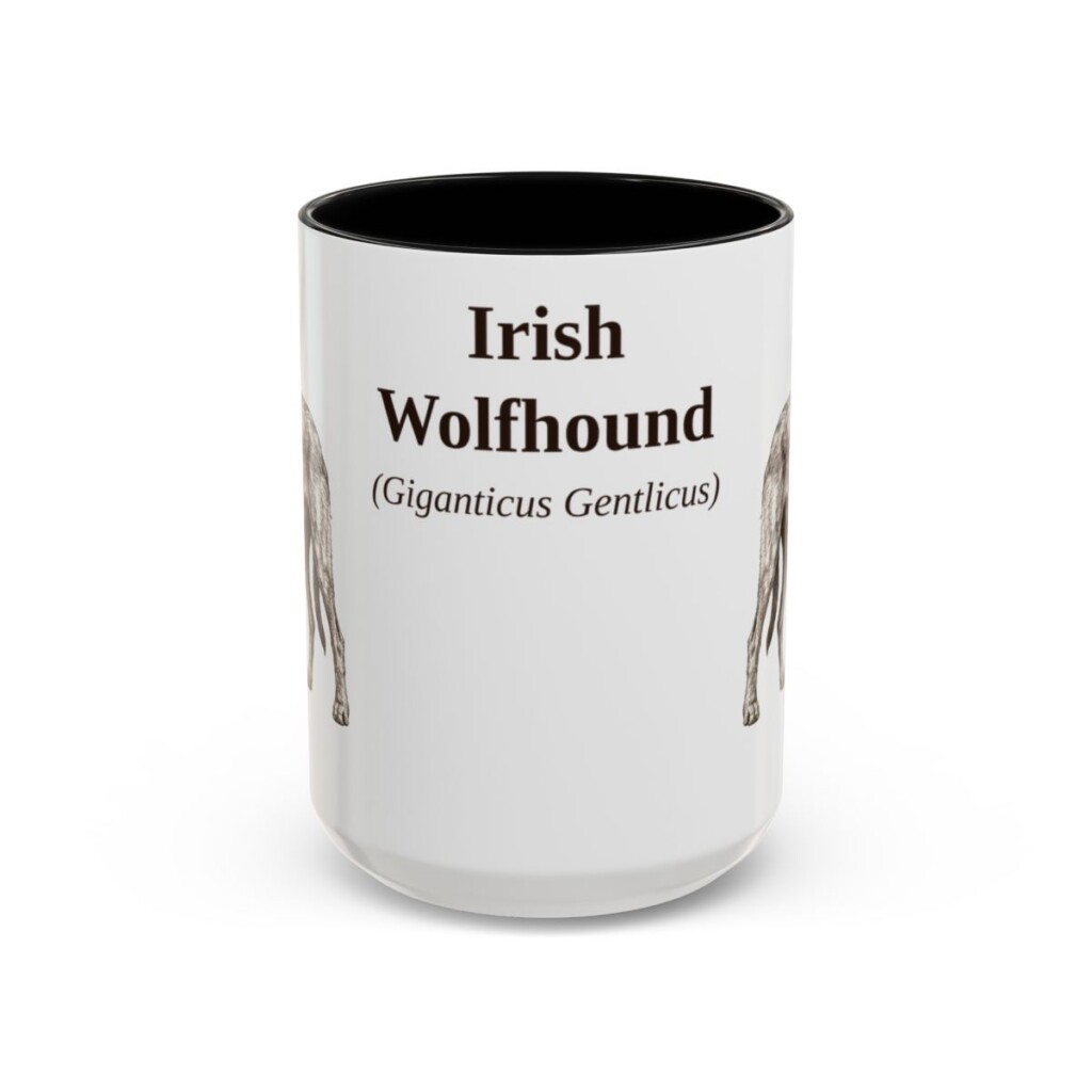 15oz irish wolfhound mug, Black