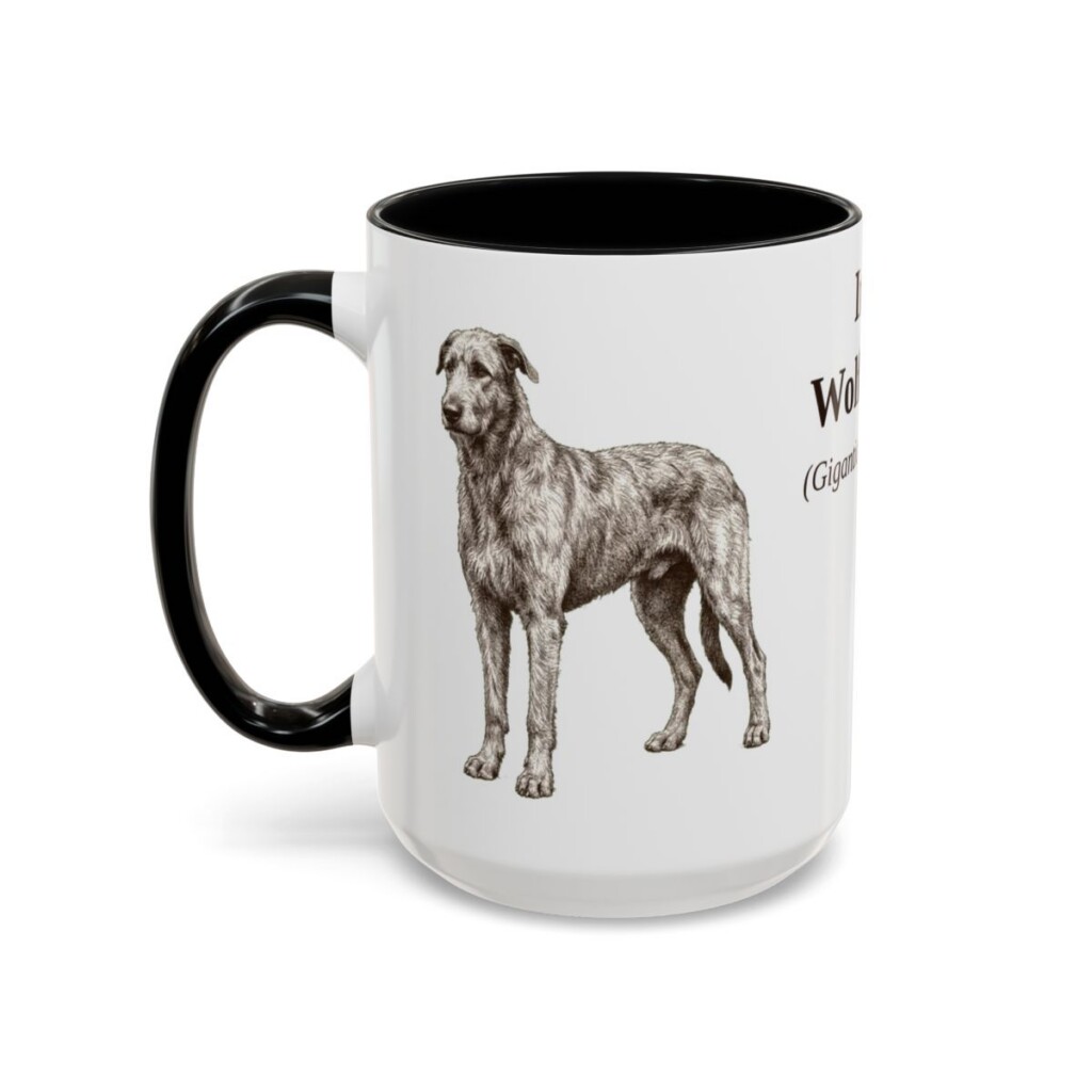 15oz irish wolfhound mug, Black