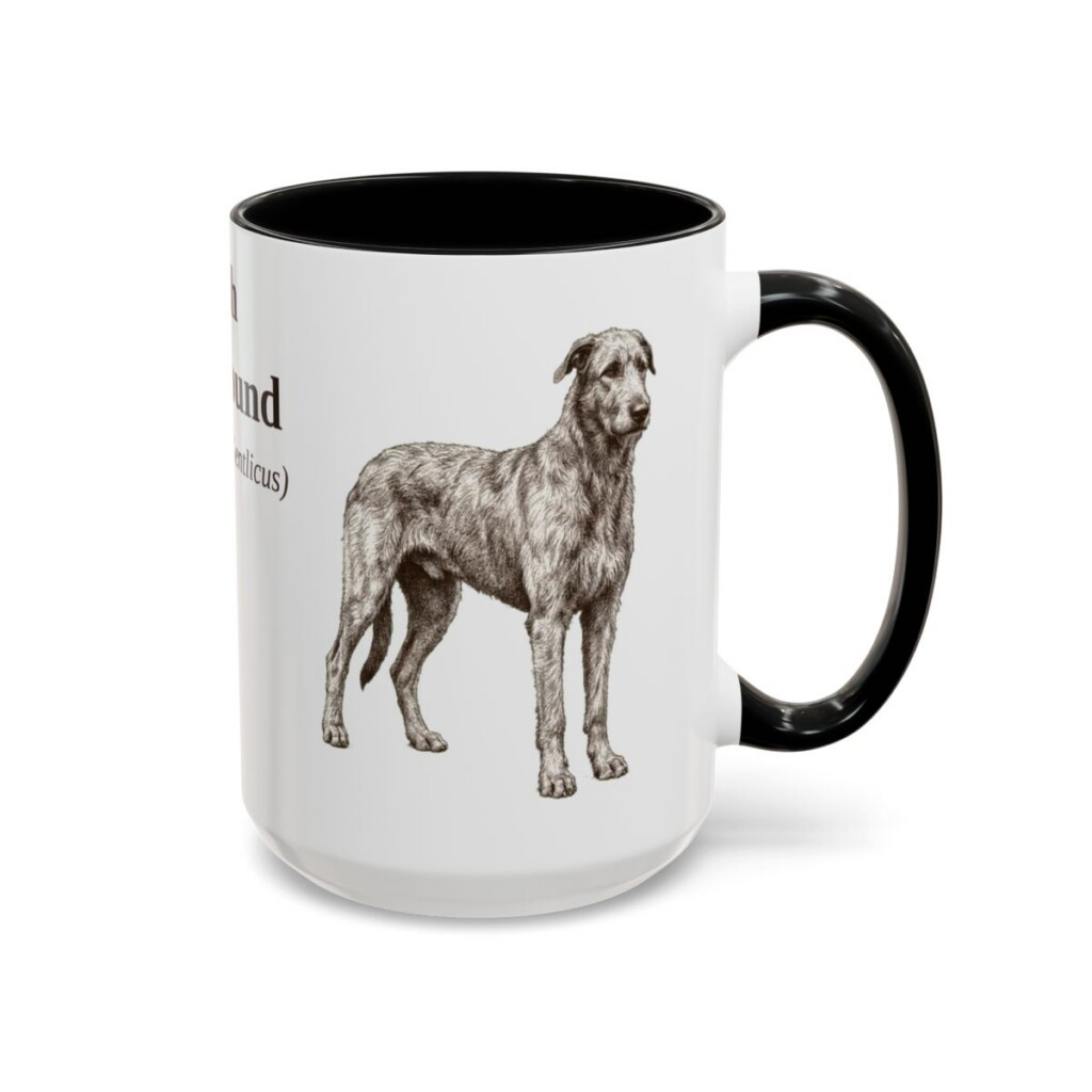 15oz irish wolfhound mug, Black