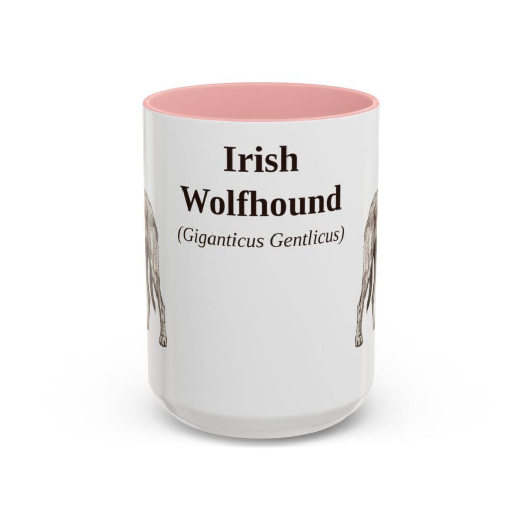 15oz irish wolfhound mug, Pink