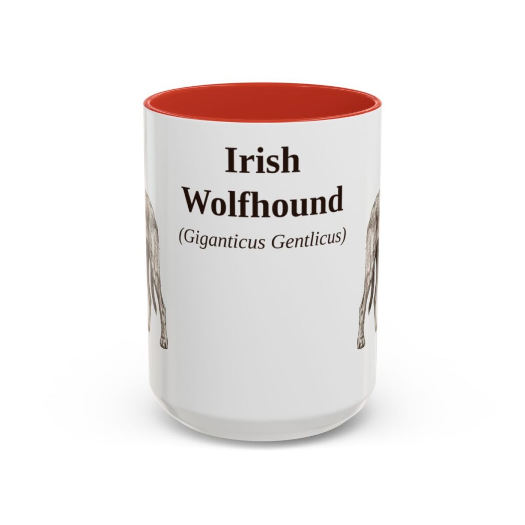 15oz irish wolfhound mug, Red