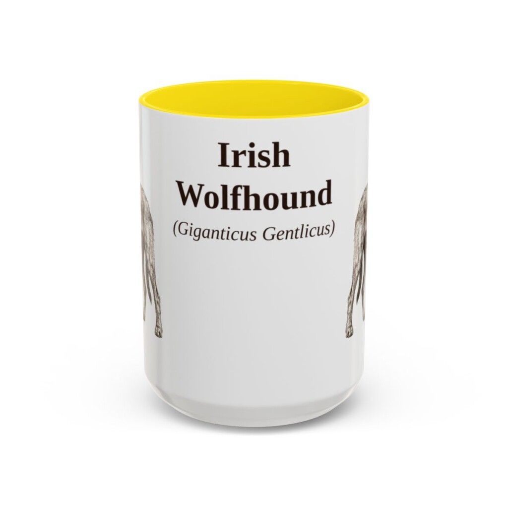 15oz irish wolfhound mug, Yellow