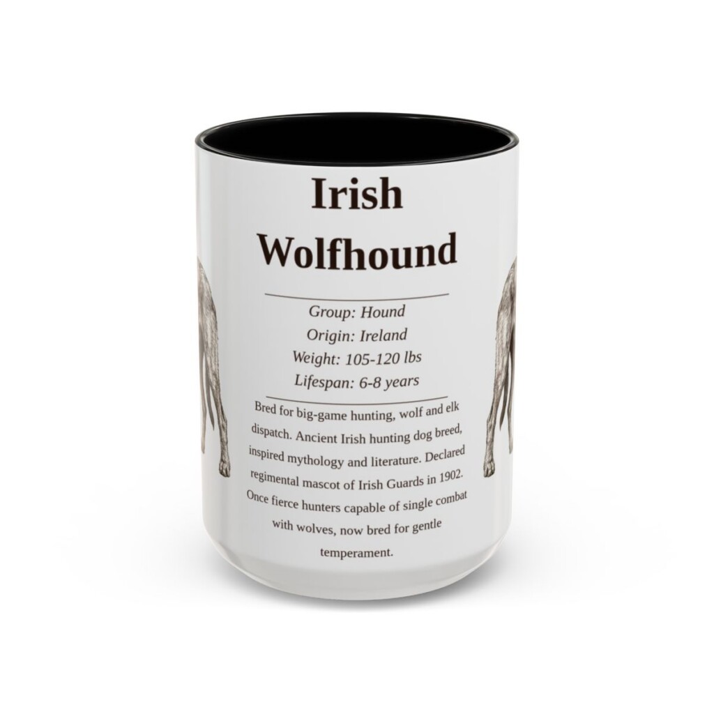 15oz irish wolfhound mug, Black
