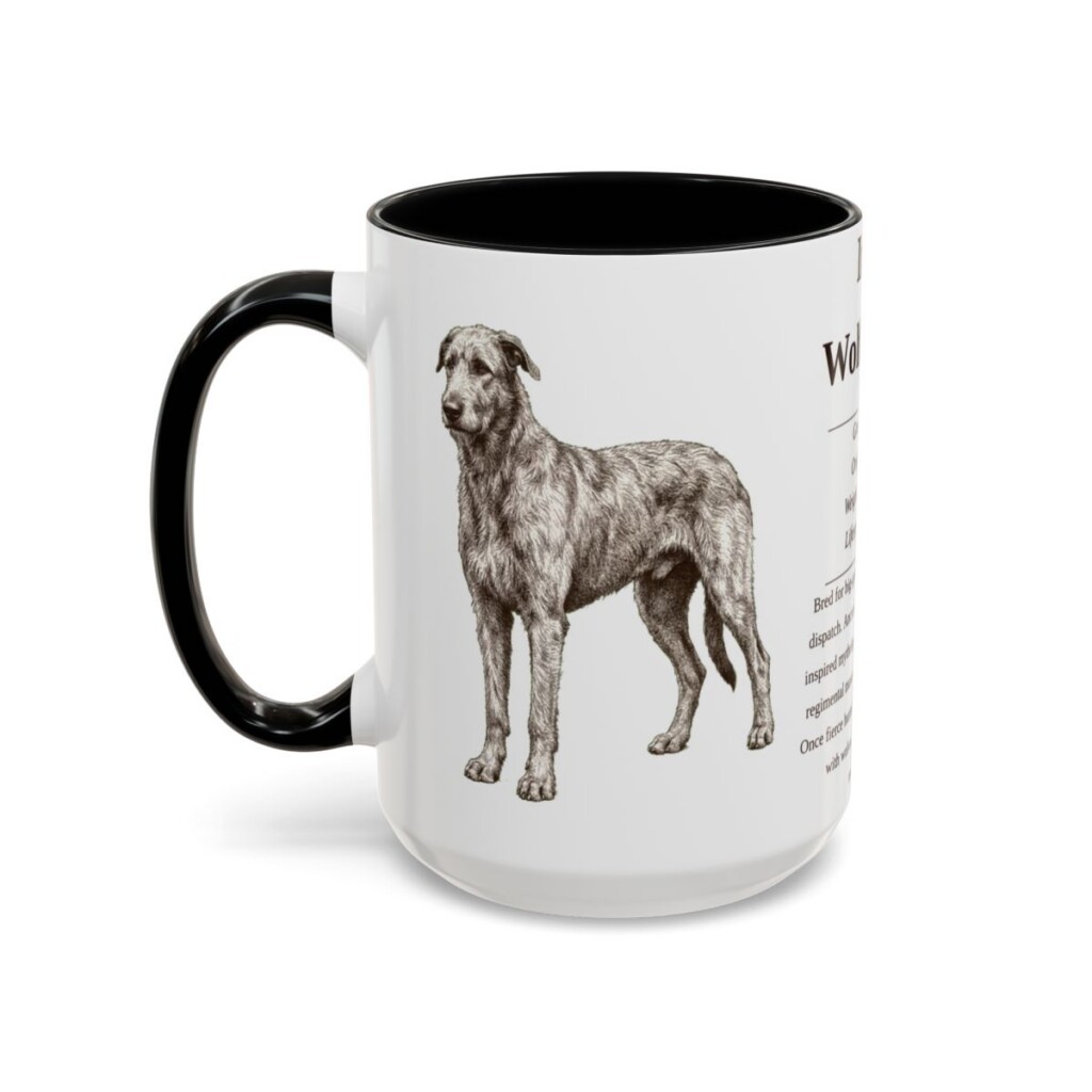 15oz irish wolfhound mug, Black
