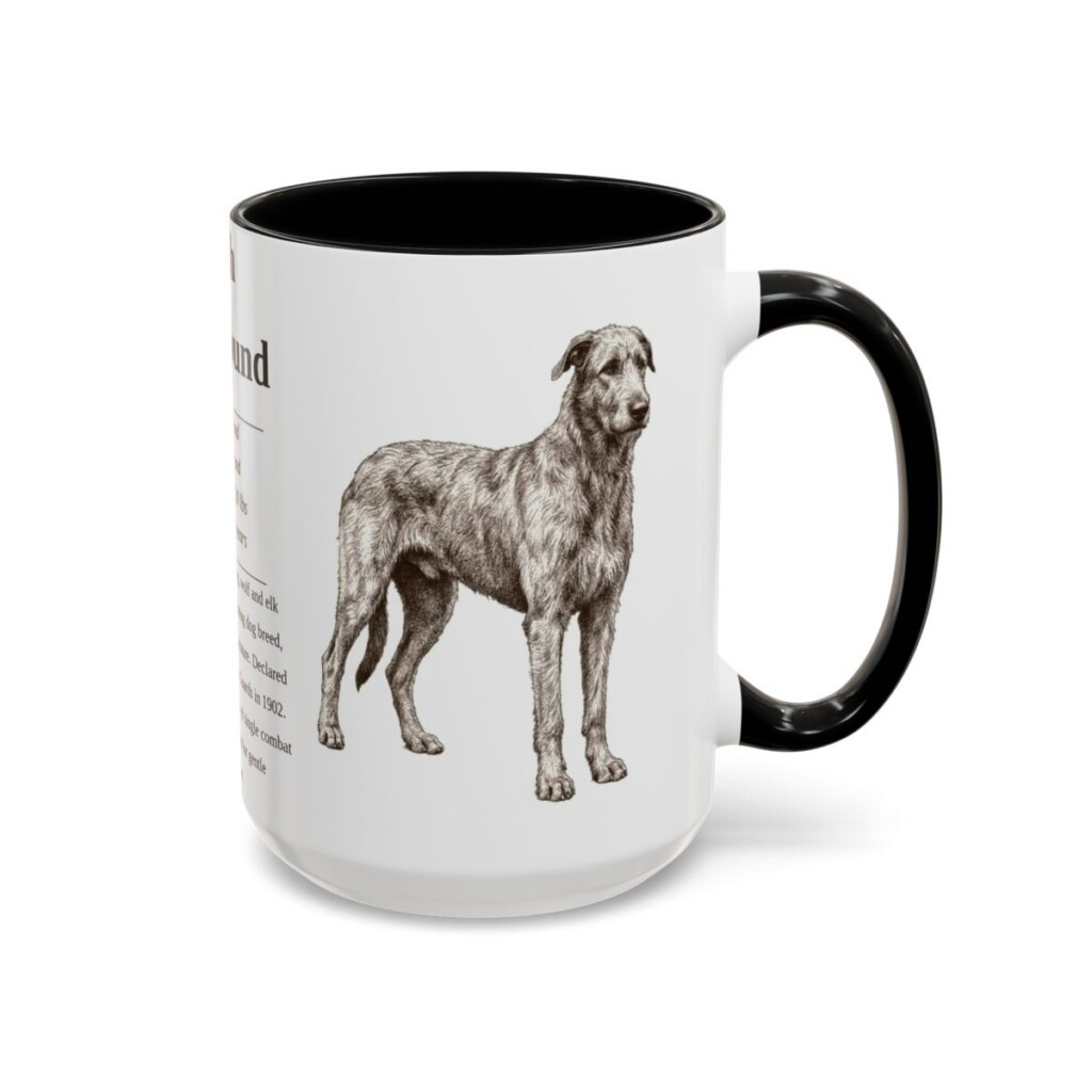 15oz irish wolfhound mug, Black