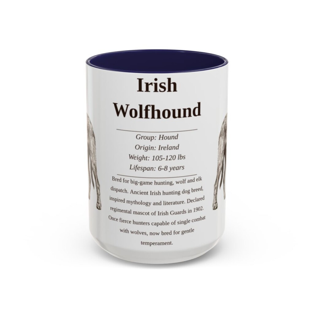 15oz irish wolfhound mug, Navy