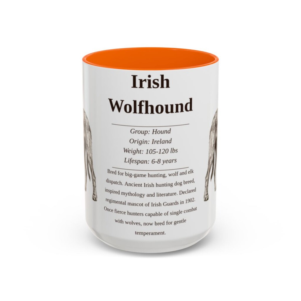15oz irish wolfhound mug, Orange