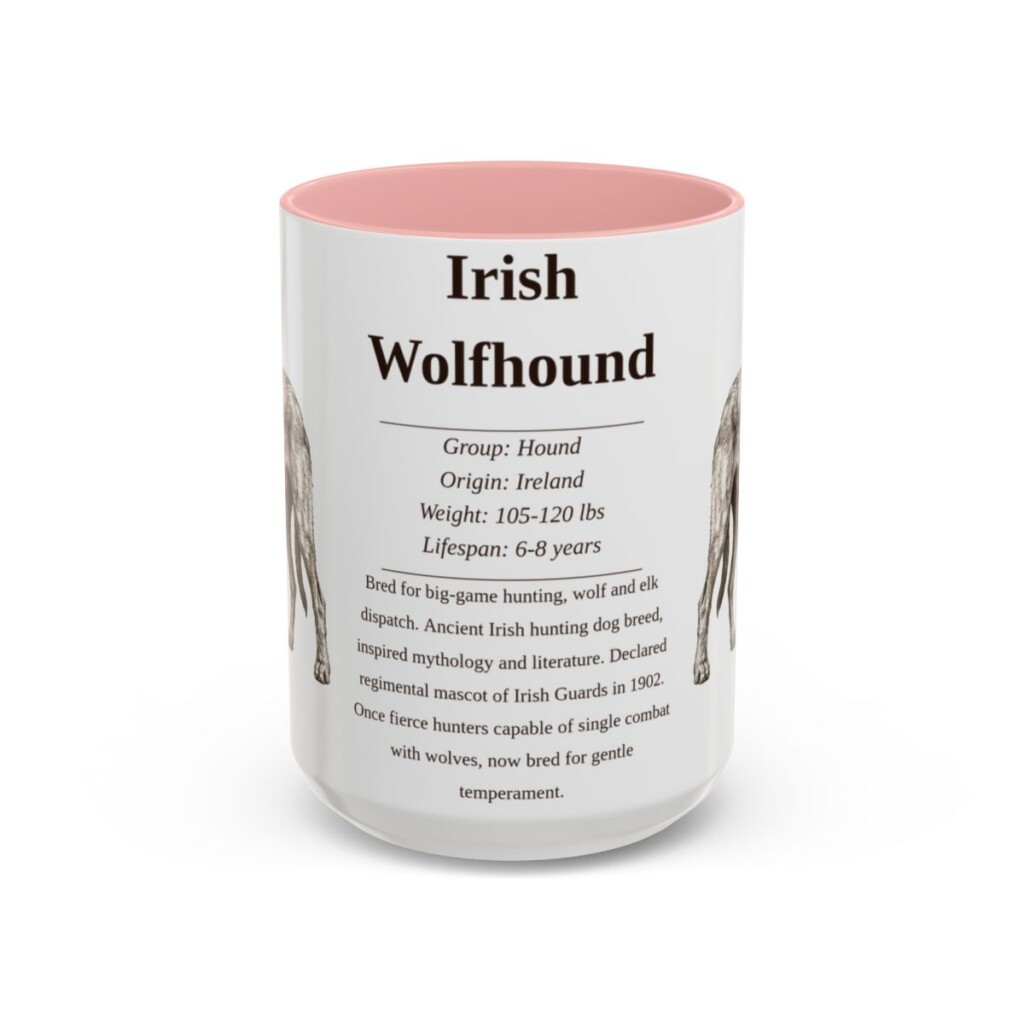 15oz irish wolfhound mug, Pink