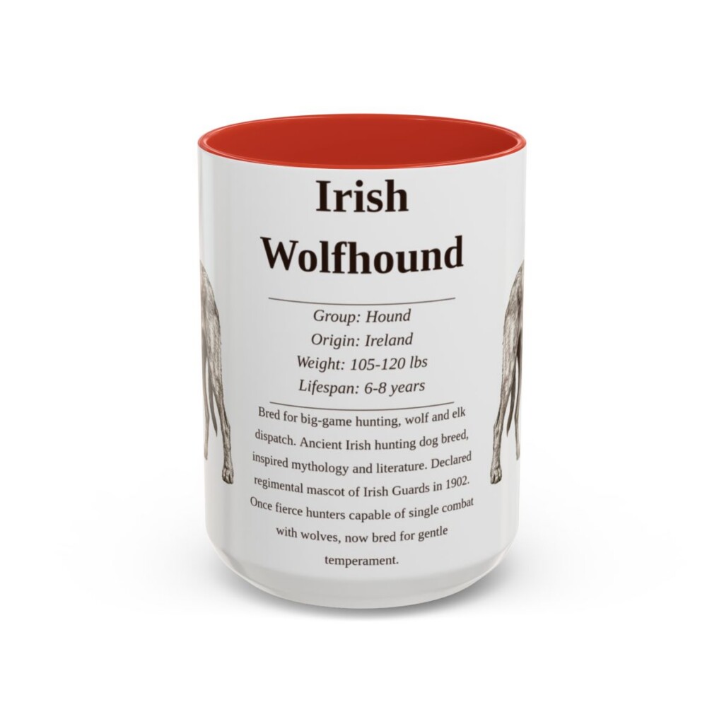 15oz irish wolfhound mug, Red
