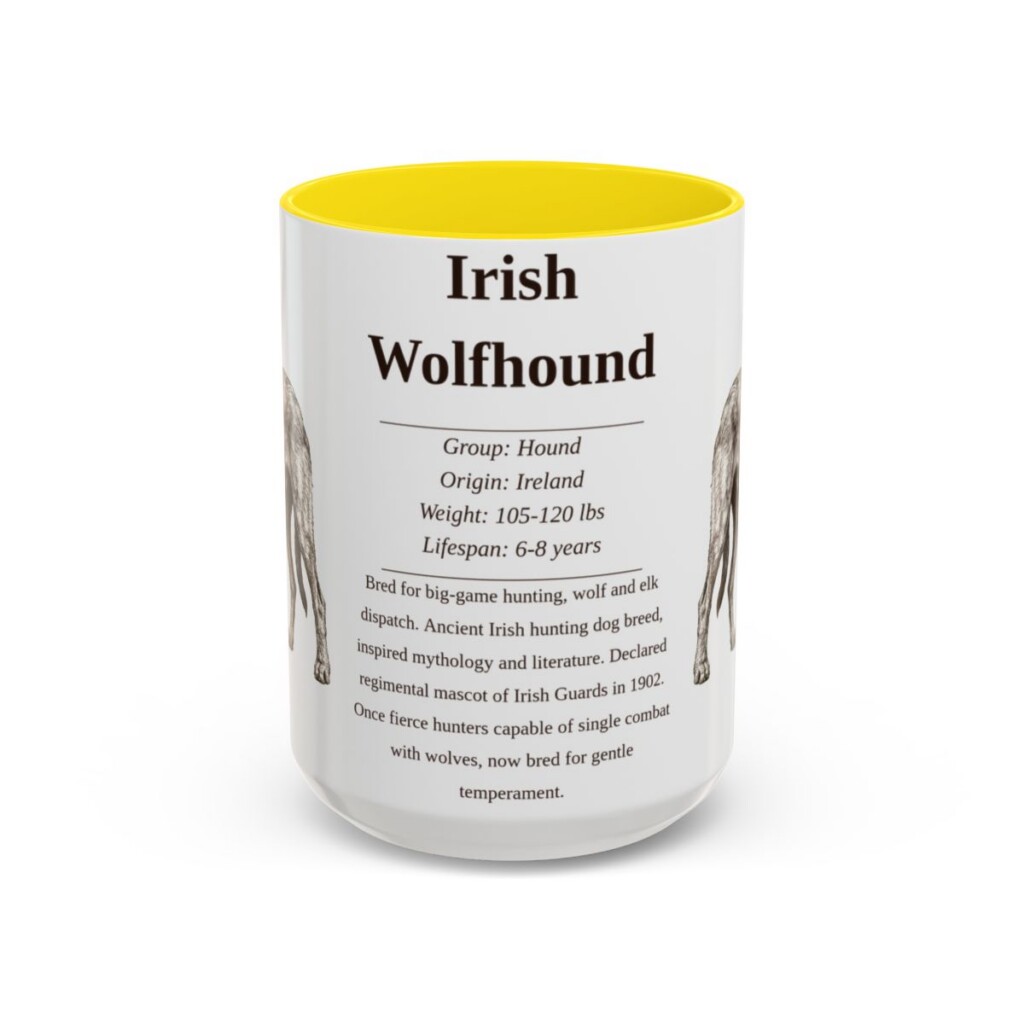 15oz irish wolfhound mug, Yellow