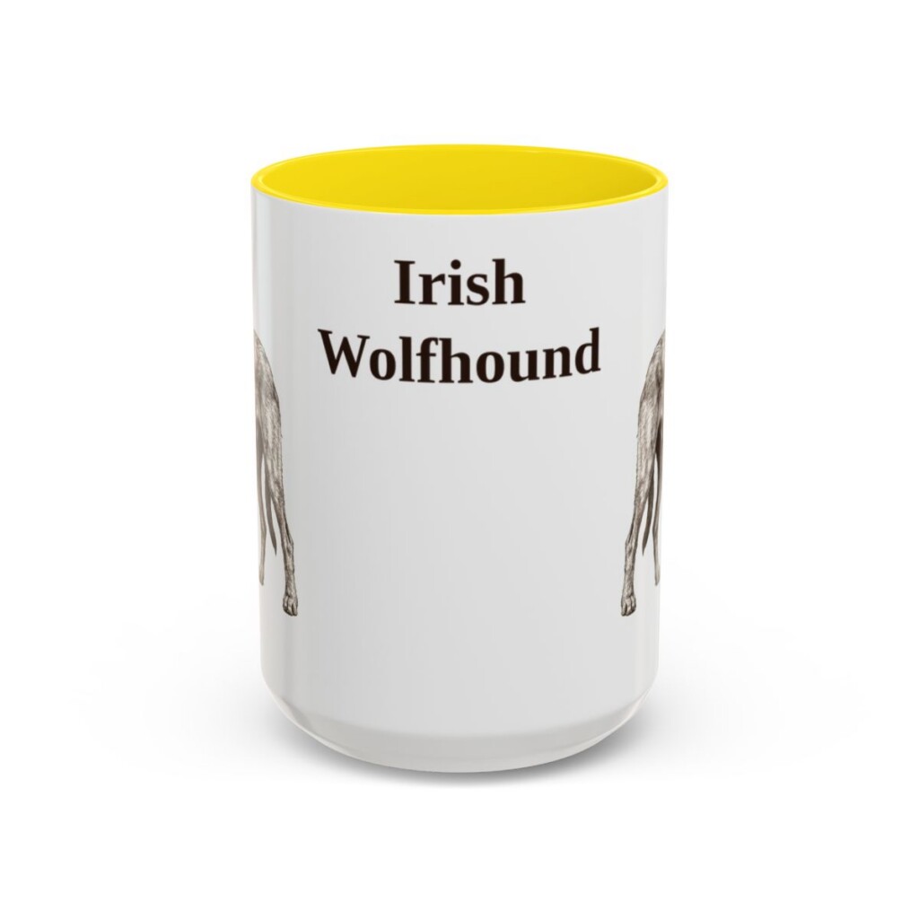 15oz irish wolfhound mug, Yellow