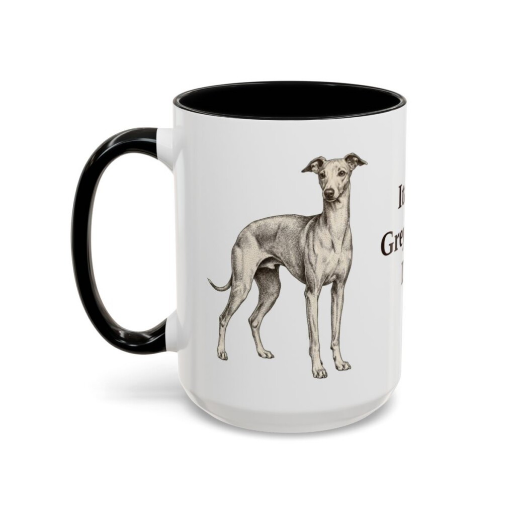 15oz-italian-greyhound-mug-dad-black-left 15oz Italian Greyhound Dog Dad Mug, Black, left side view