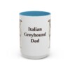 15oz-italian-greyhound-mug-dad-light-blue 15oz Italian Greyhound Dog Dad Mug, Light Blue, front view