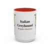 15oz Italian Greyhound Latin Mug, Red, front view