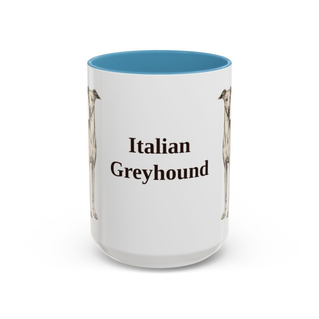 15oz-italian-greyhound-mug-light-blue 15oz Italian Greyhound Mug, Light Blue, front view