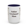 15oz-italian-greyhound-mug-mom-navy 15oz Italian Greyhound Dog Mom Mug, Navy, front view