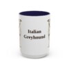 15oz-italian-greyhound-mug-navy 15oz Italian Greyhound Mug, Navy, front view
